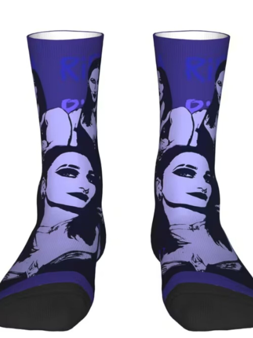 wwe Rhea Ripley Purple Wrestling Crew Socks Graphic Design One Size US 5-11 New - Picture 4 of 5